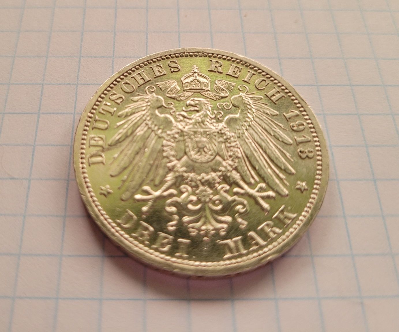 2 срібні монети 2 марки 1907 та 3 марки 1913