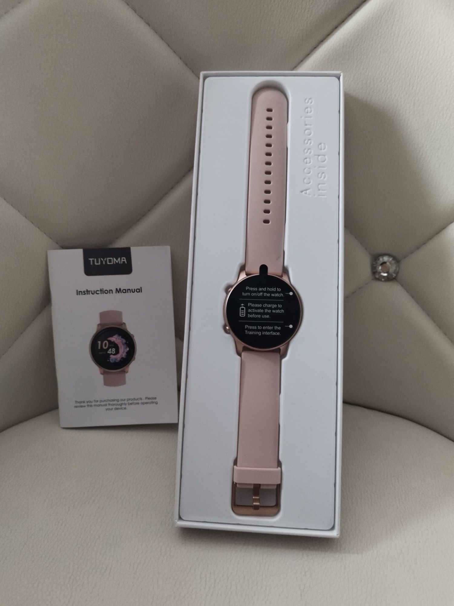 Tuyoma zegarek smartwatch damski różowy LW36