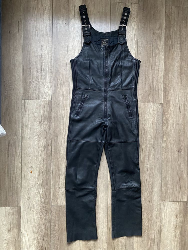 Ogrodniczki skórzane motocyklowe narciarskie kombinezon unixes vintage