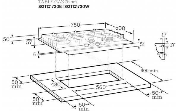 Płyta gazowa SCHOLTES SOTG1730B 75 cm