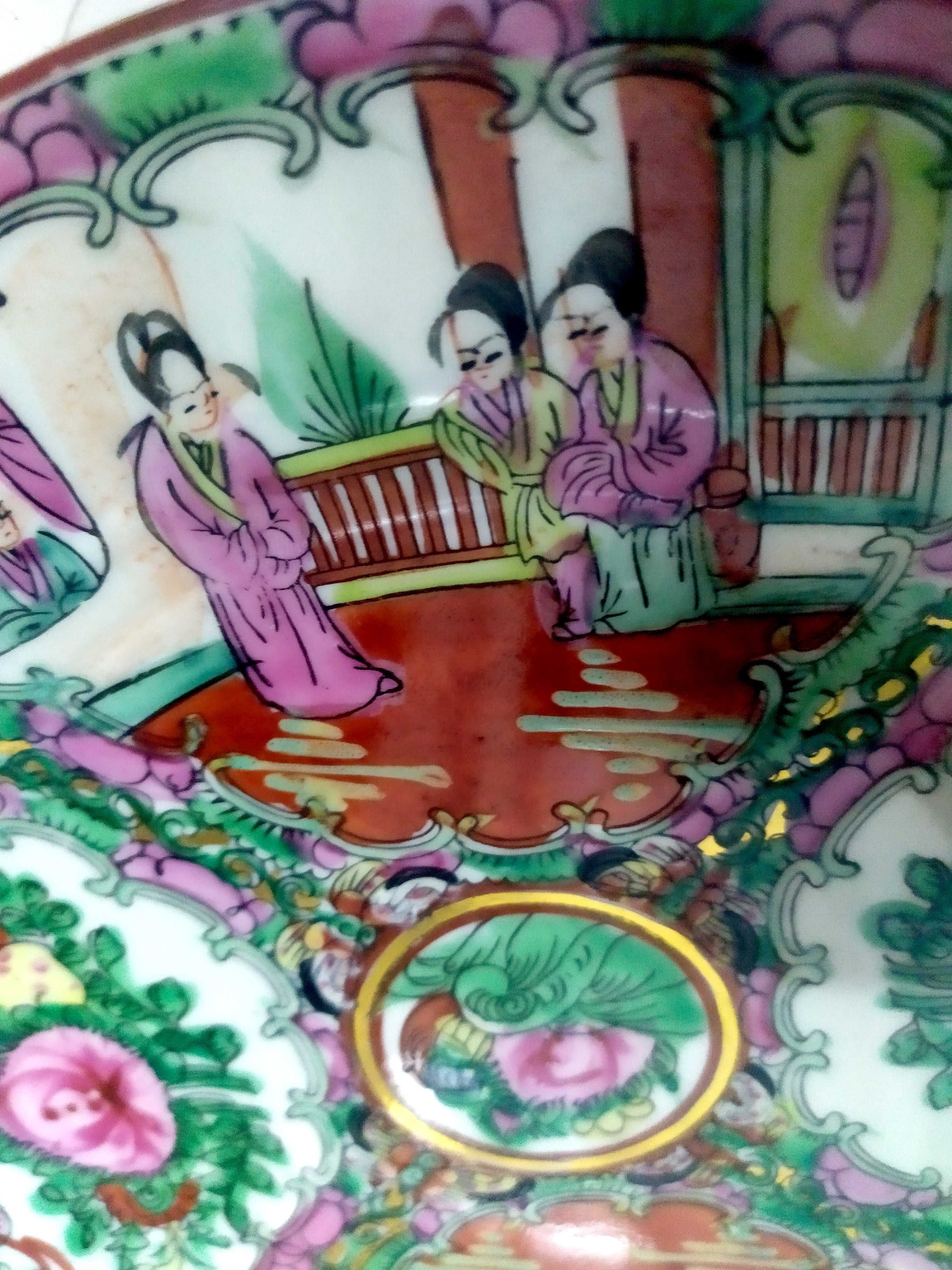 Taça e Prato porcelana - Fabricado em Macau - Vintage