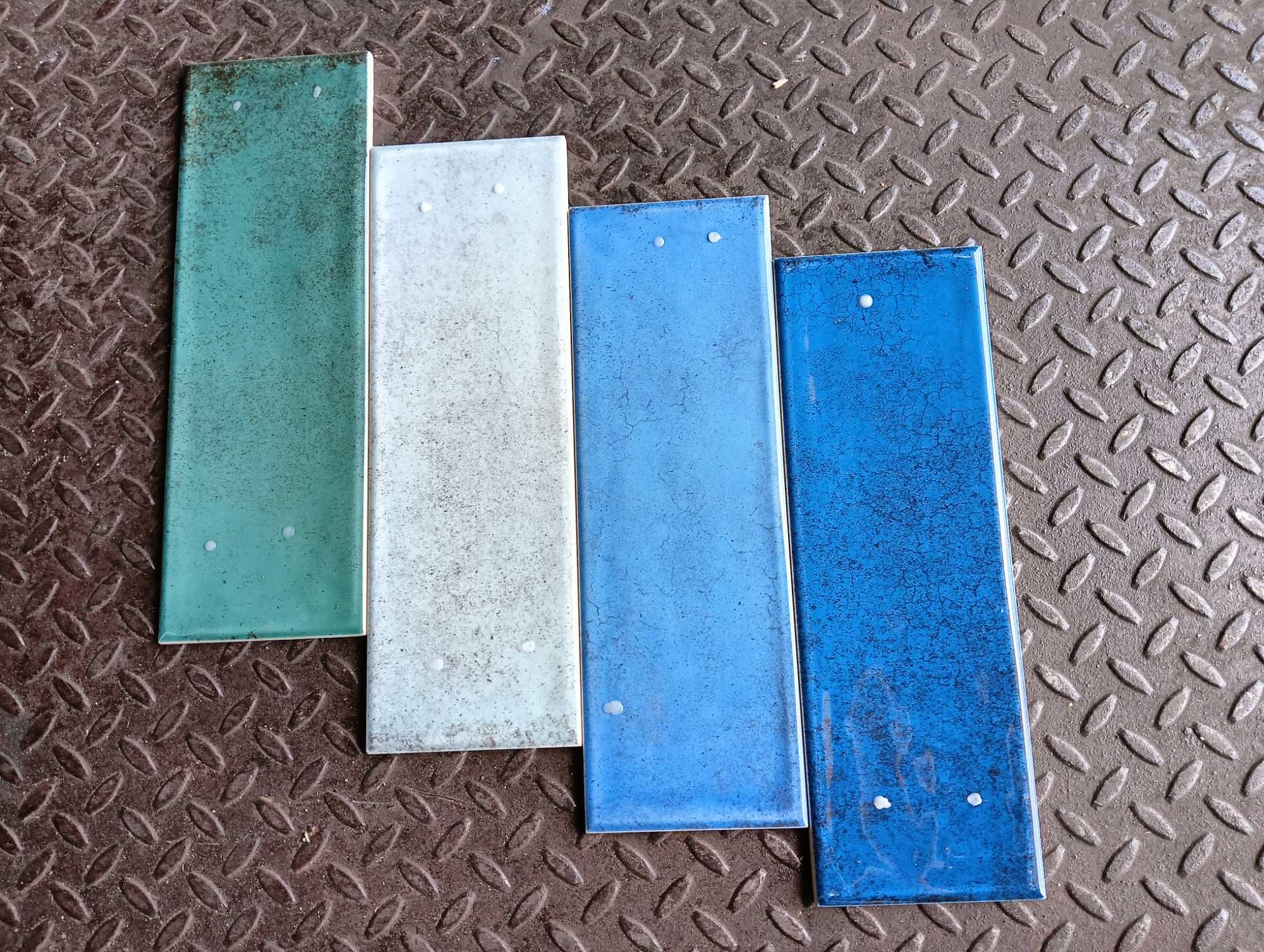 Зеленая Плитка Кабанчик Vintage + Мятная Синяя Голубая 10x30 см