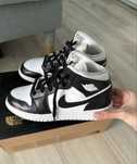 Nike air jordan 1 mid panda кроссовки кеды черно белые кожа оригинал