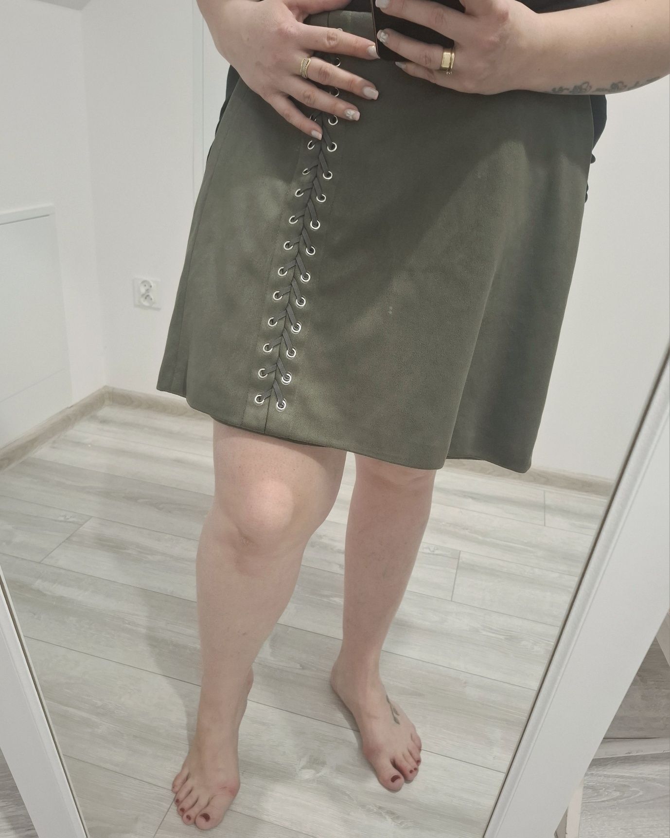 Zamszowa spódnica khaki L 40 George