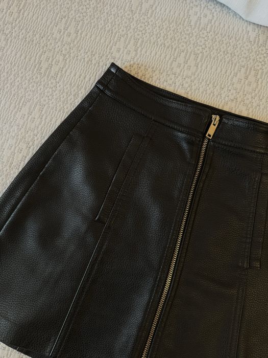Спідниця шкіряна xs bershka юбка кожаная