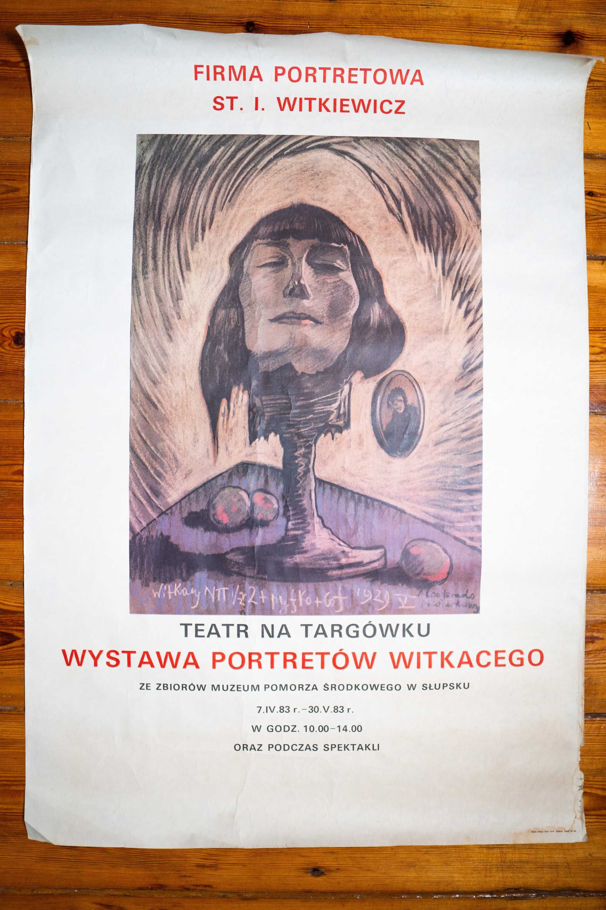 Plakat- Wystawa portretów Witkacego - 1983 rok