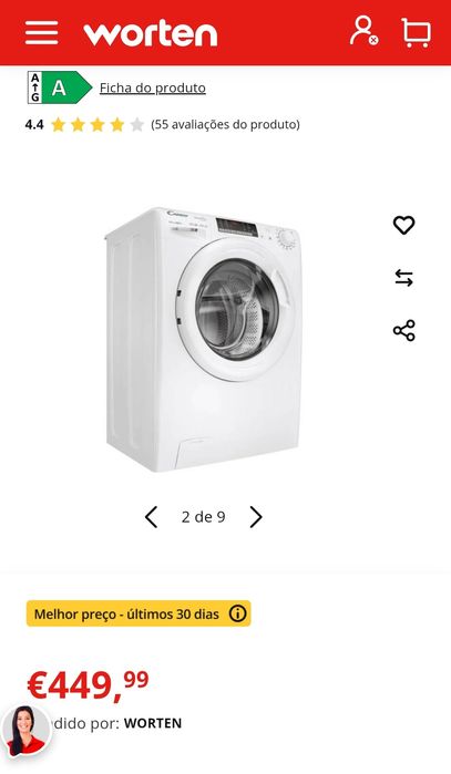 Vendo máquina de lavar e secar roupa Candy smartpro