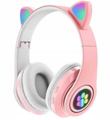 Słuchawki Bezprzewodowe Bluetooth LED Kocie Uszy Mix Kolorów **HIT**