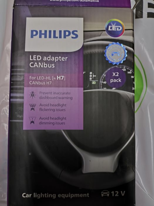 2x decodificadores/adaptadores Philips Canbus para lâmpadas LED H7 12V