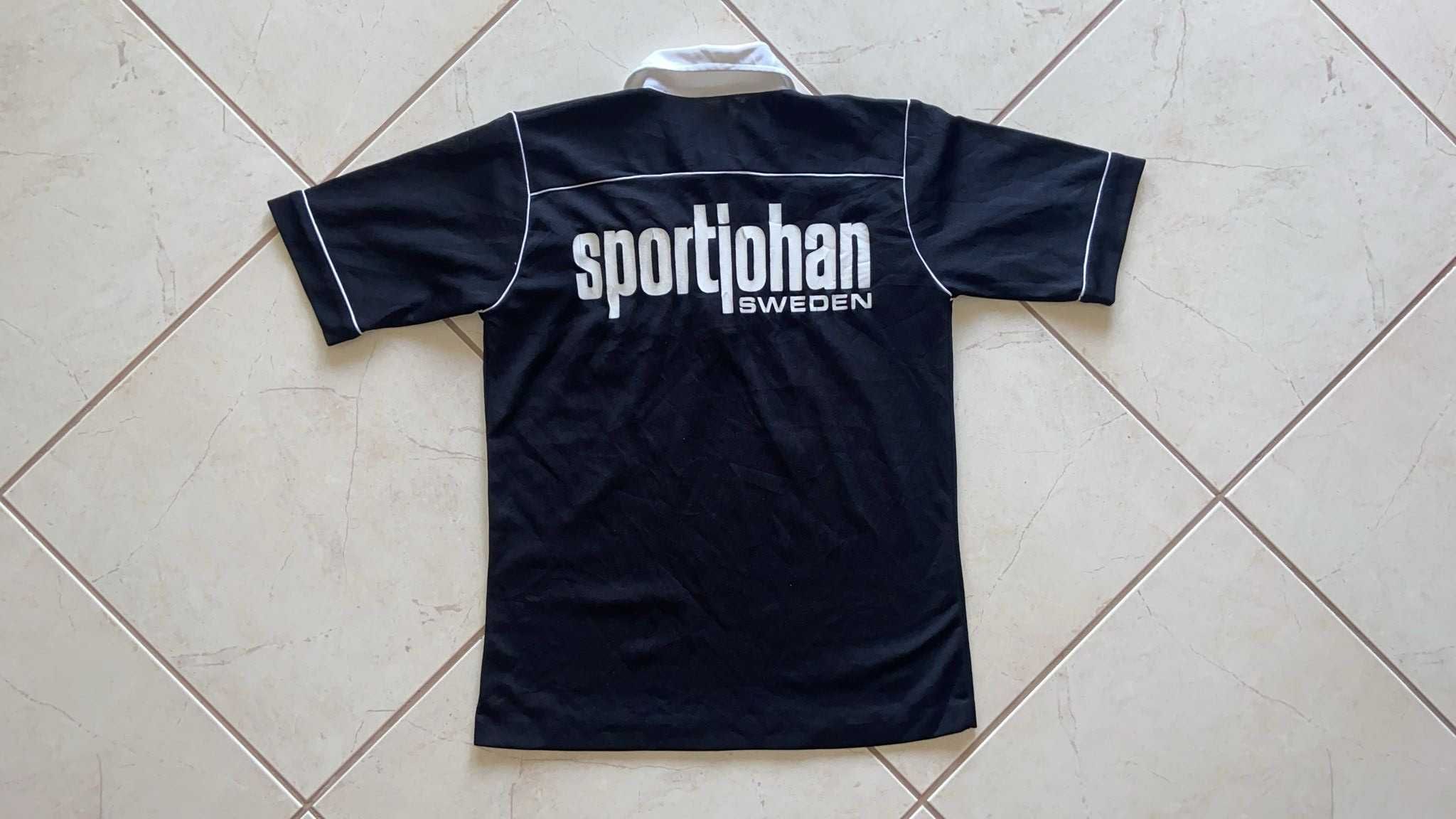 Sportjohan Black Zip-Up Jacket with White Piping