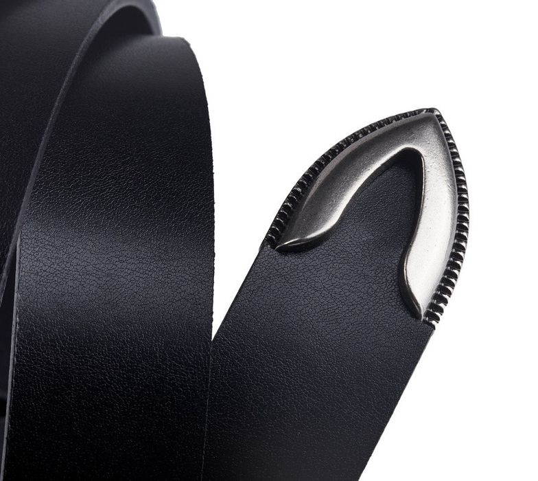 skórzany pasek damski z ozdobną klamrą - peterson