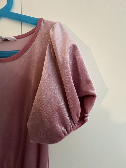 Macacao h&m veludo rosa velho tamanho 9-10