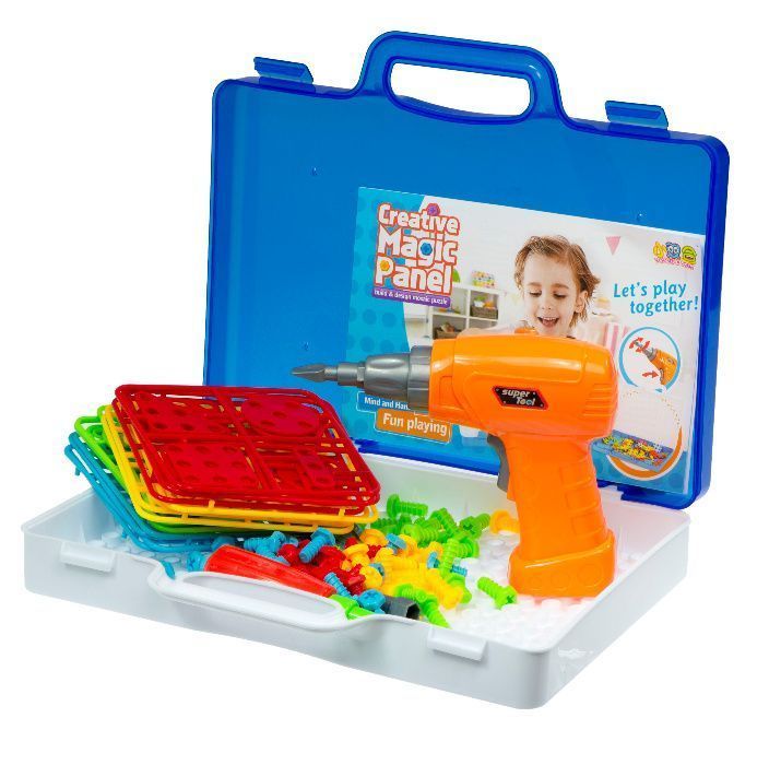 PUZZLE Klocki WKRĘTARKA w Walizce Zestaw EDUKACYJNY dla Dzieci Sklep