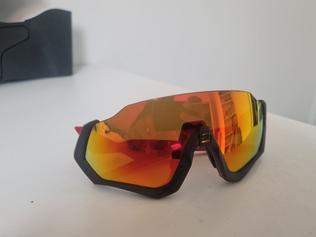 Óculos Oakley Flight Jacket O Polished Black com lentes Prizm Road