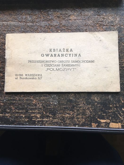 Książka gwarancyjna samochodu Liaz1988 r.