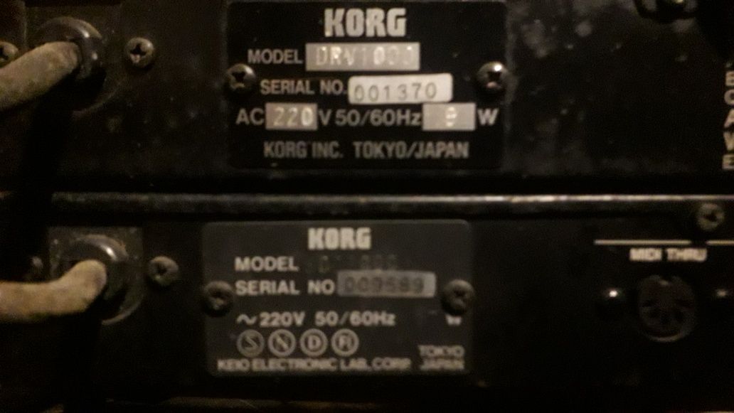 2 Korg Racks:  Digital Reverb  DRV1000 + Digital Delay SDD2000 Pedal