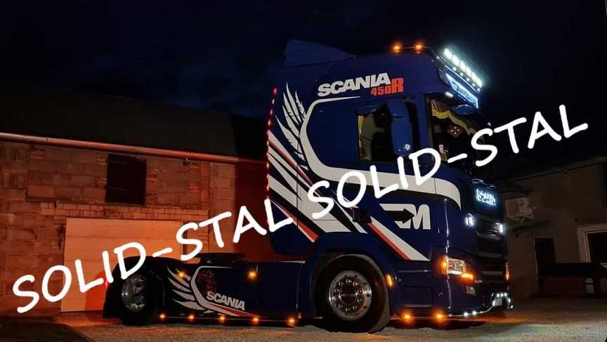 Orurowanie POD ZDERZAK z oświetleniem led Scania R / S POLEROWANE