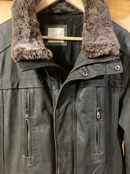 Bugatti куртка шкіряна Австрія розмір L М65 кава з молоком