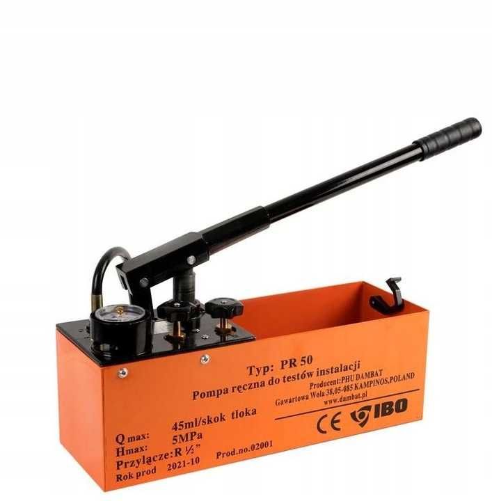 POMPA Ręczna DO PRÓB Ciśnień Instalacji IBO PR-50 12L Dokładna Szybka!