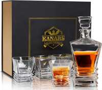 KANARS Zestaw Karafka oraz Szklanki do Whisky, 800 ml+ 4×260 ml