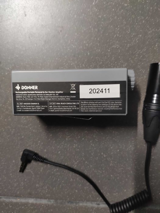 Cabo guitarra/auriculares 2 em 1 mais amplificador in-ear