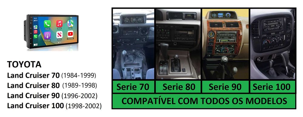 (NOVO) Rádio 2DIN • TOYOTA Land Cruiser • Android GPS • 70/80/90/100