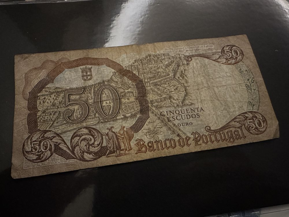 Nota banco Portugal 50 escudos ouro