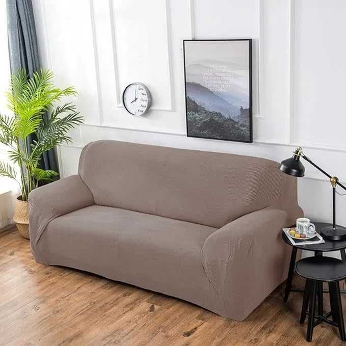 Super rozciągliwa narzuta na sofę 90cm x 140cm Brązowa Pokrowiec