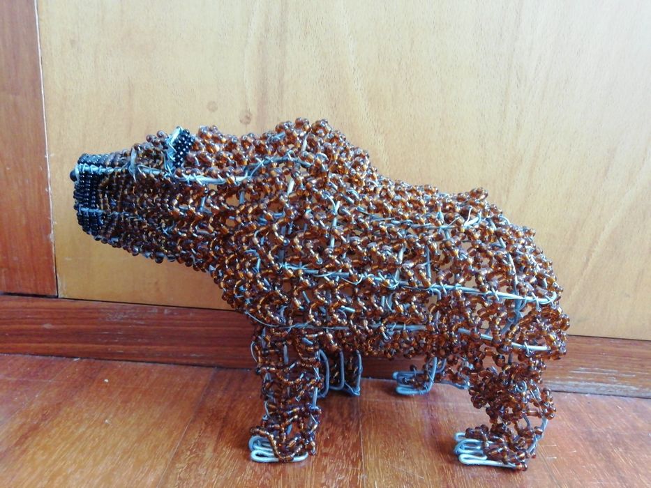 Adoráveis Animais Em Missangas de Artesanato Sul Africano