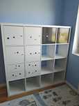 Kallax Ikea biało szara