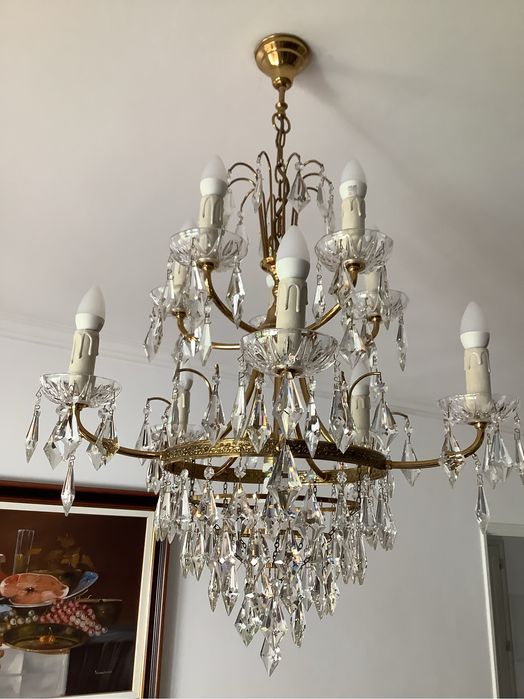 Candeeiro em cristal de grande qualidade com onze  lanpadas