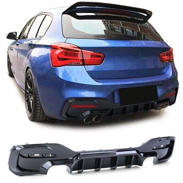 SPOILER DIFUSOR DE ESCAPE PALA ABA LÂMINA LÁBIO RABETA AVENTAL LIP BMW SERIE 1 F20 F21 LCI PACK M PERFORMANCE