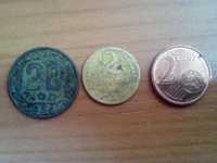 Монеты Украины, Европы и СССР: 1 грн Украины, 20 коп 1954, 2 коп 19572