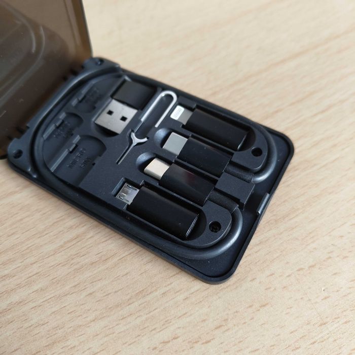 Caixa Suporte Carregamento Adaptadores Tipo C, Micro Usb, Lightning