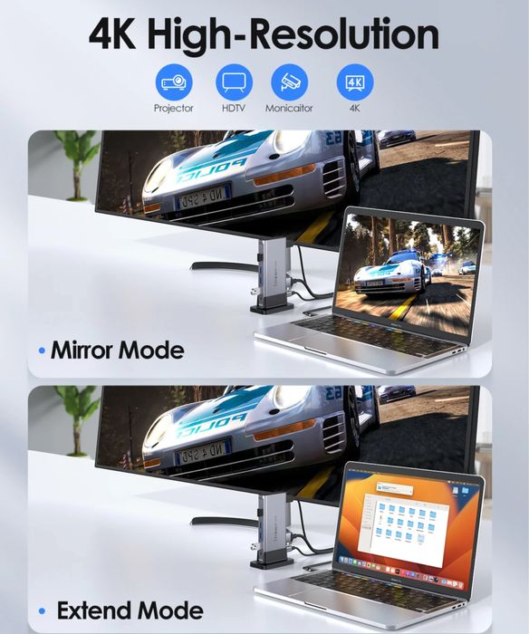 Uniwersalna stacja dokująca USB-C LENTION 4K 30Hz (CB-D53)