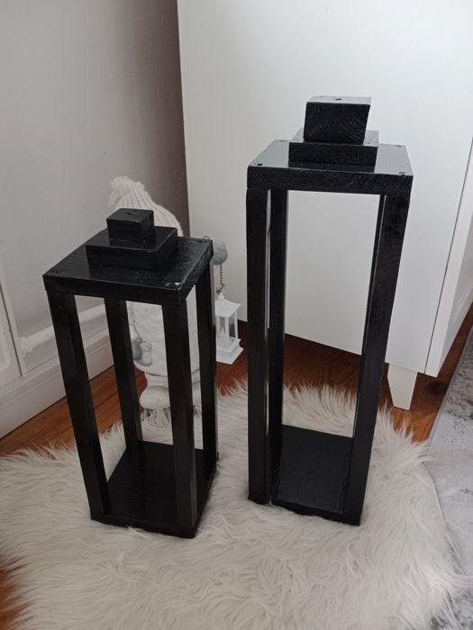 Latarenką drewniana czarna