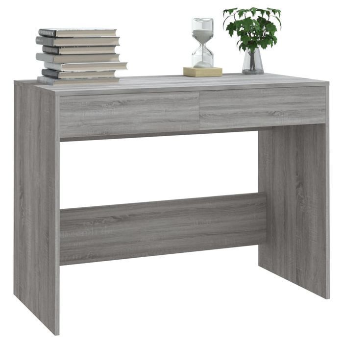 Vidaxl Biurko, Szary Dąb Sonoma 101X50X76,5 Cm Materiał Drewnopochodny