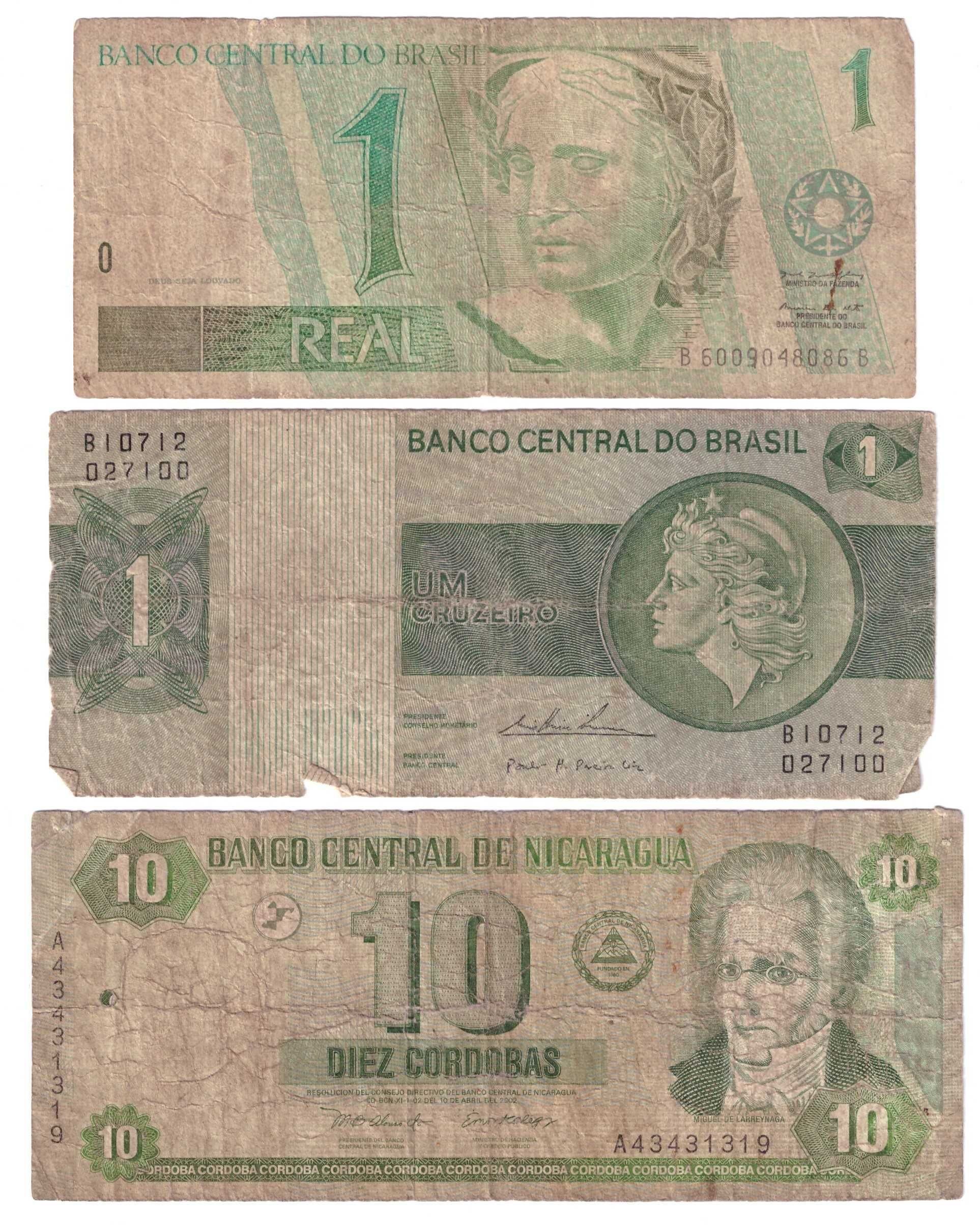 Brazylia/Nikaragua, banknoty (3 szt.)