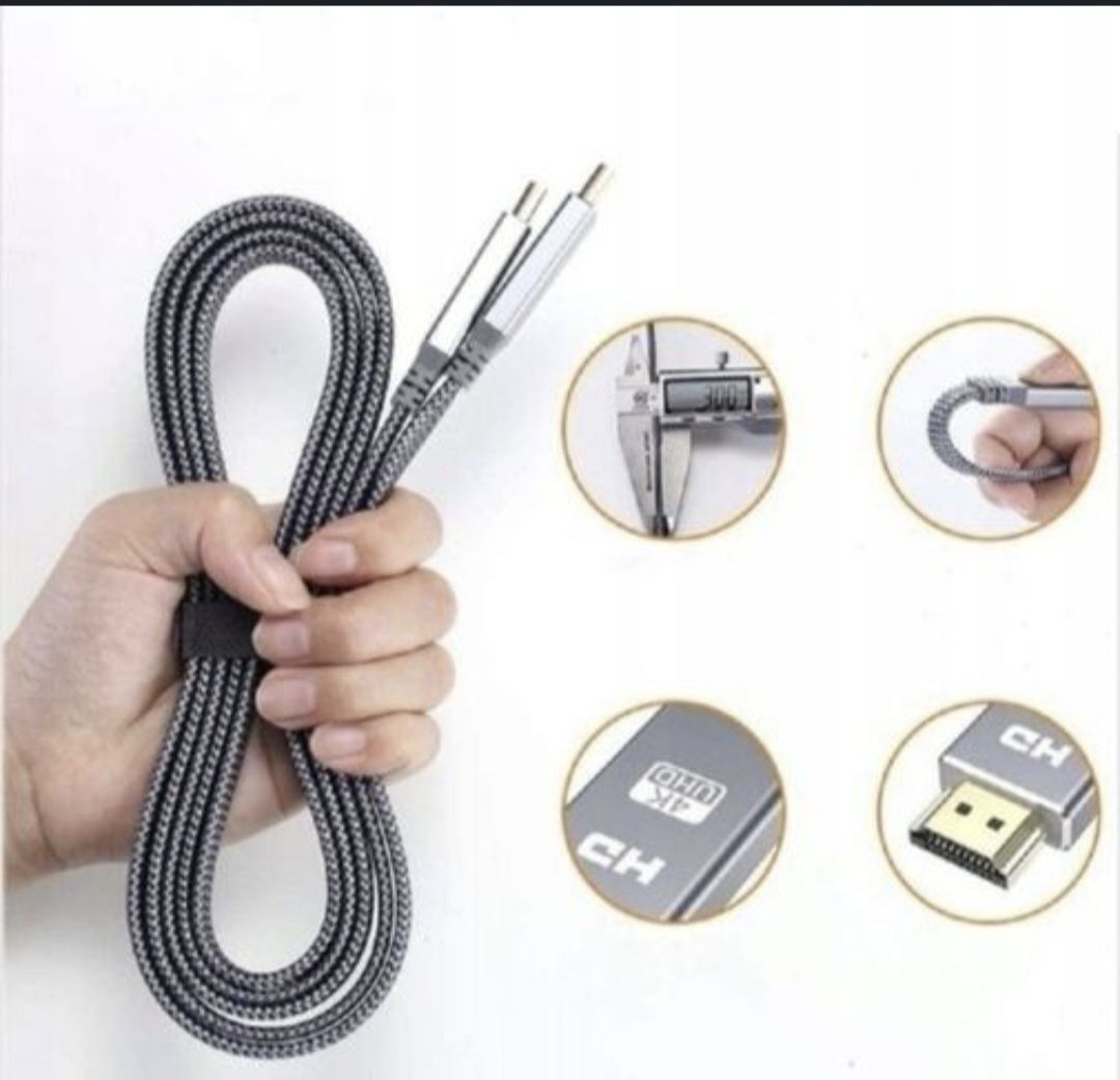 Płaski kabel HDMI 4k 3m.