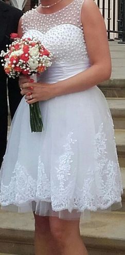 sukienka ślub cywilny Sherri Hill krótka biała