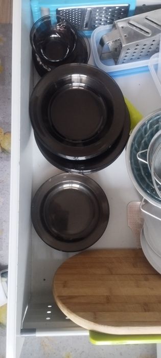 Talerze zszklo przyciemniane duze male i glebokie