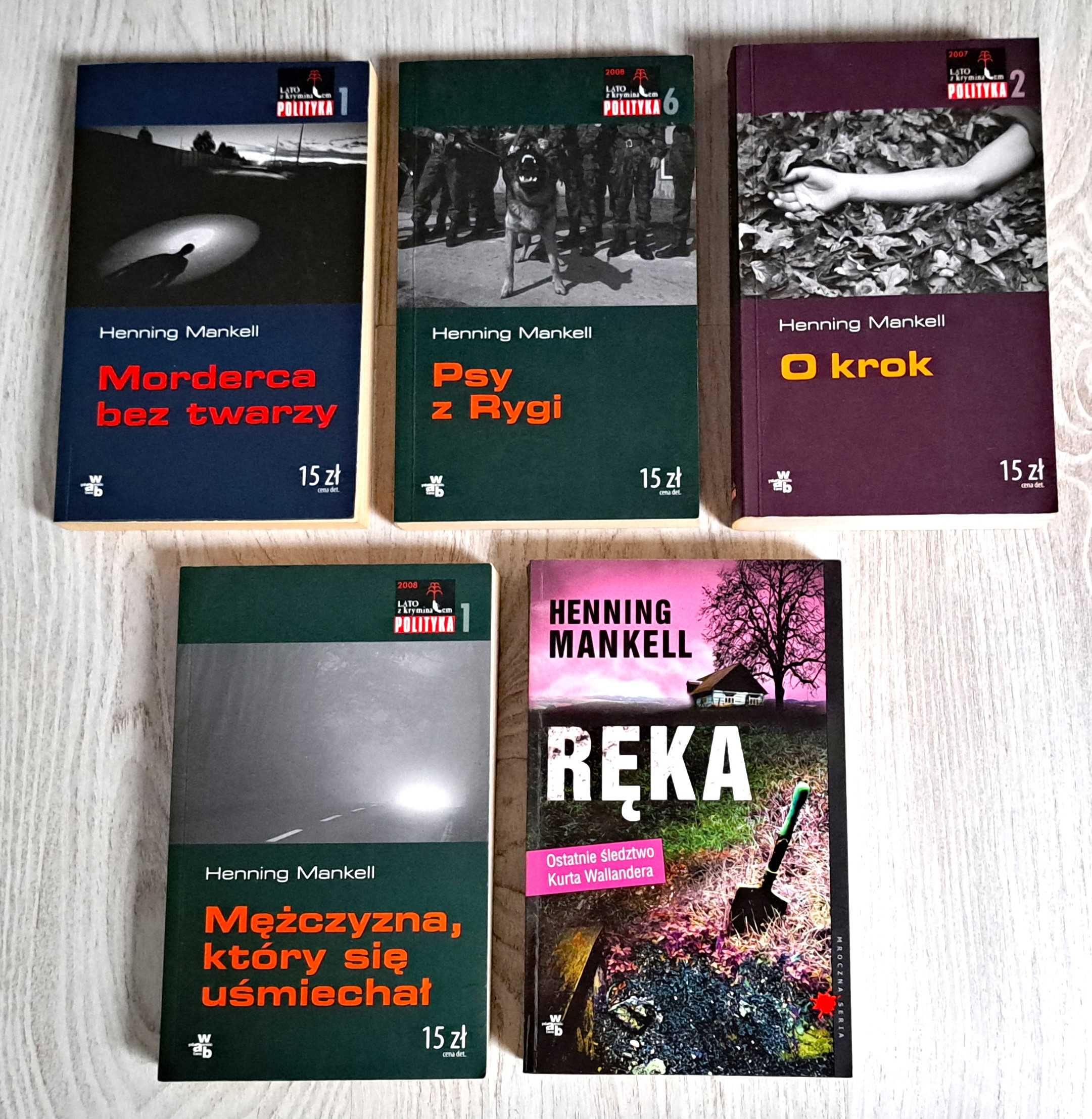 5x Mankell Morderca bez twarzy Psy z Rygi Mężczyzna O krok Ręka