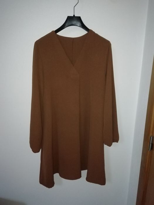Vestido L/XL - camel - Tamanho Único