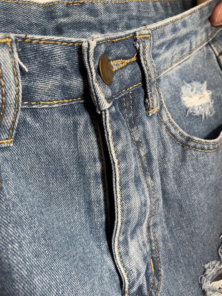 Spodenki jeansowe dżinsowe 34 XS z wysokim stanem