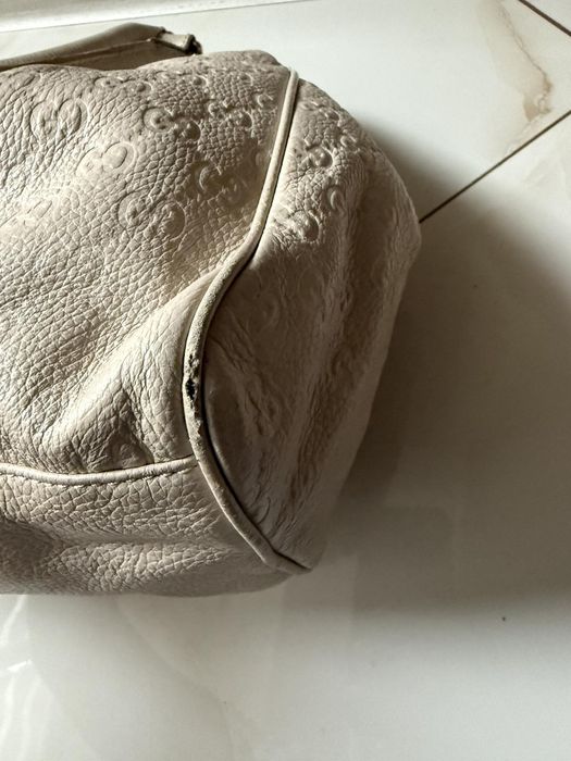 Вінтажна шкіряна сумка-тоут Gucci Sukey Interlocking White,