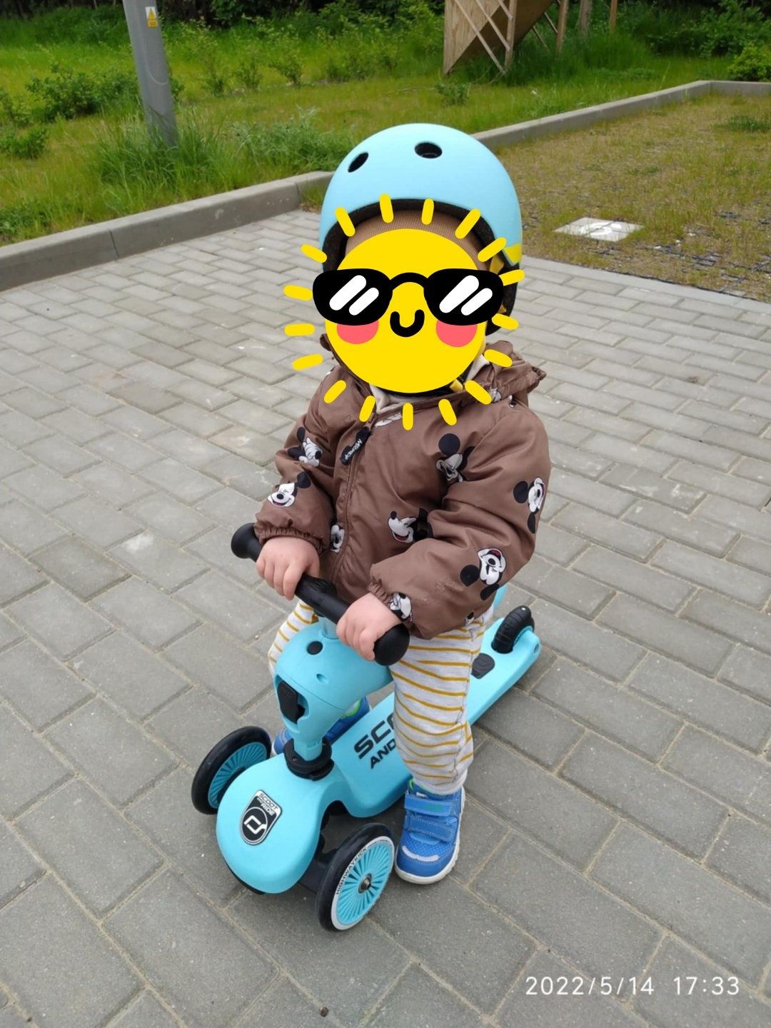 Jeździk i hulajnoga 2 w 1 Scoot and ride Kolor niebieski Stan bardzo d