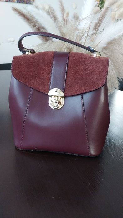 Рюкзак шкіра та замш