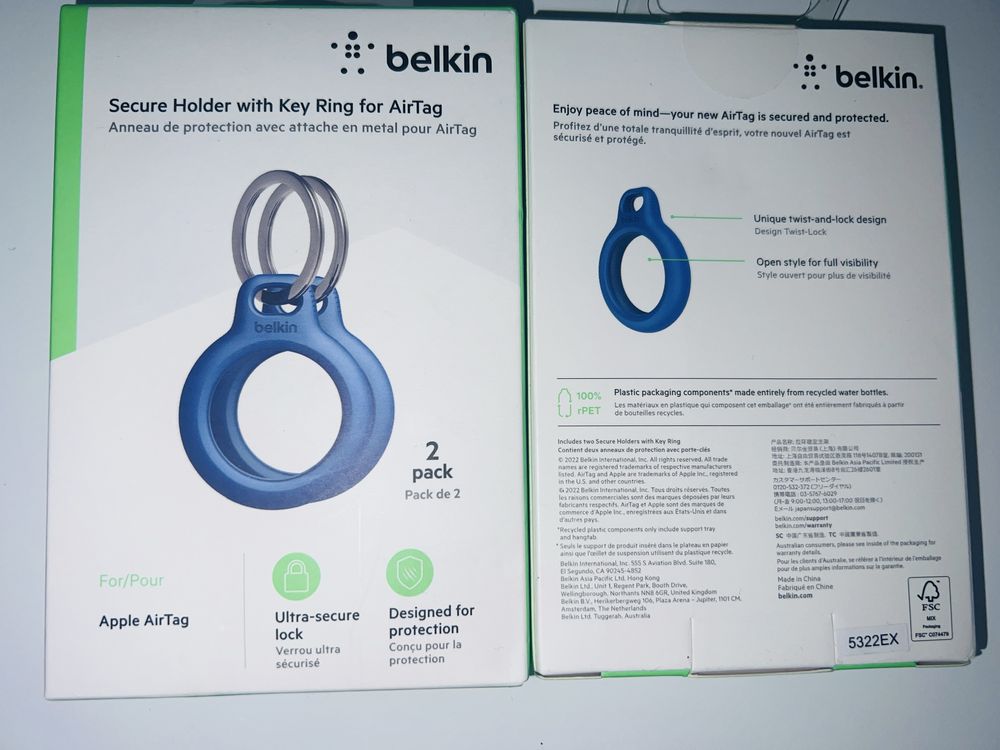 4 zestawy po 2 szt. Breloków belkin airtag.