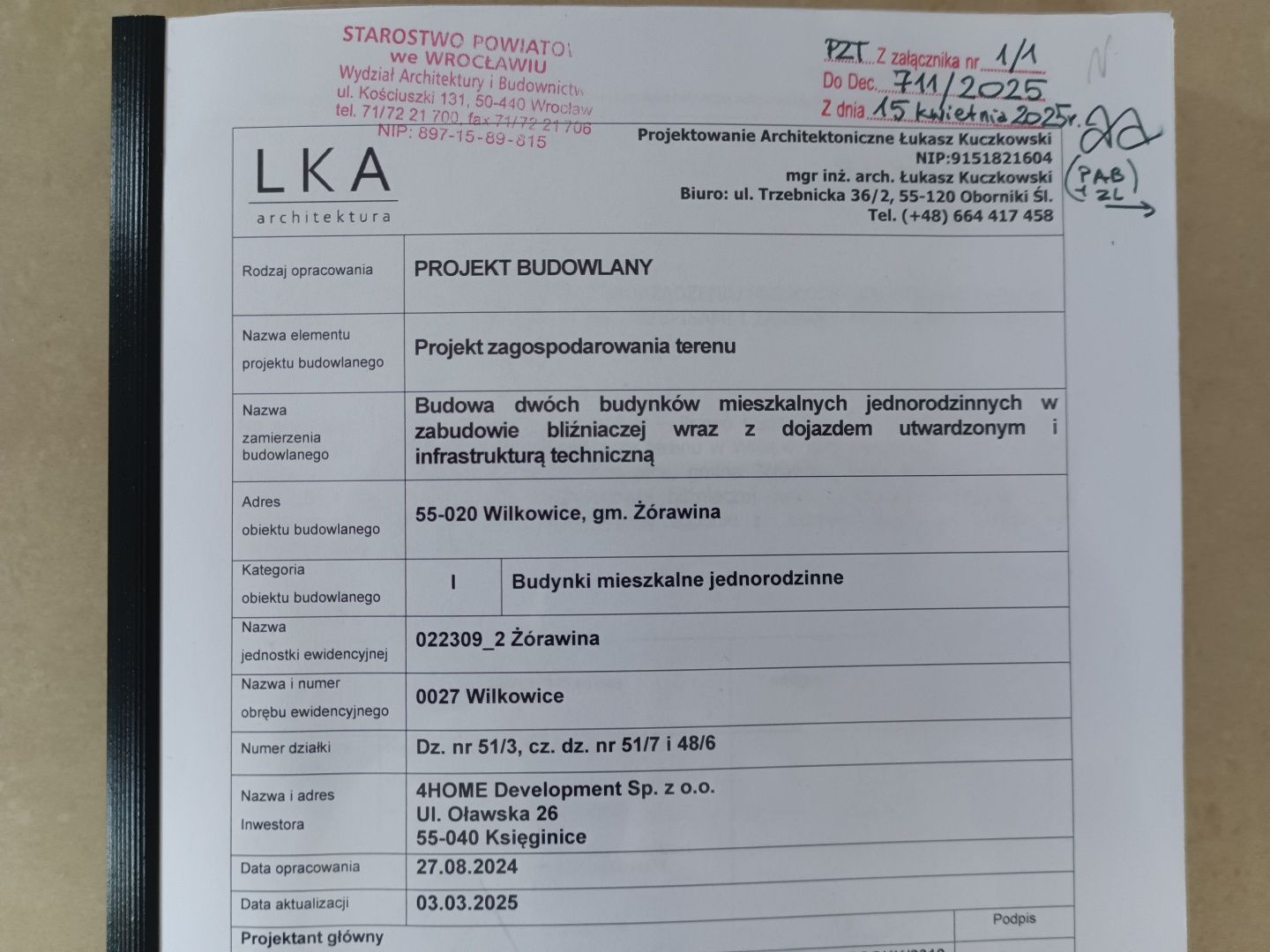 Działka Wilkowice, FAKTURA VAT, wraz z pozwoleniem na budowę