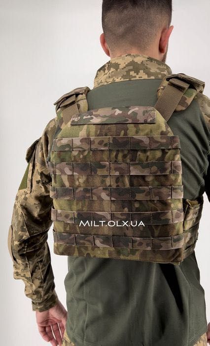 Плитоноска мультикам + балістика ДСТУ-2 в камербанди піксель multicam